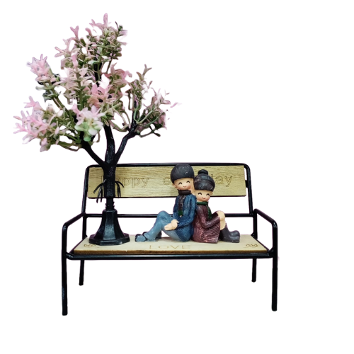 Cute Couple on Bench with Tree