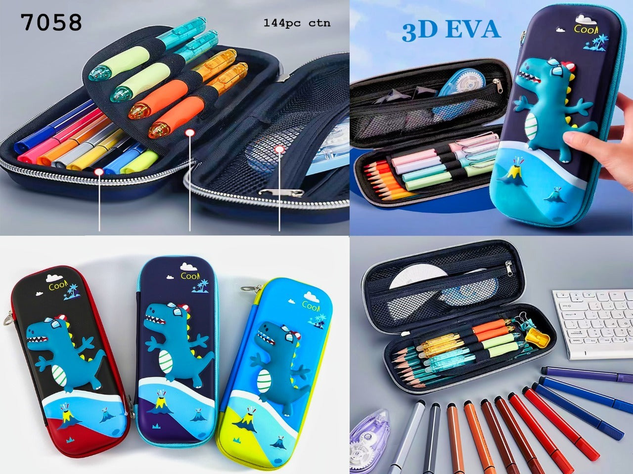 Dino 3d Pencil pouch with box pack