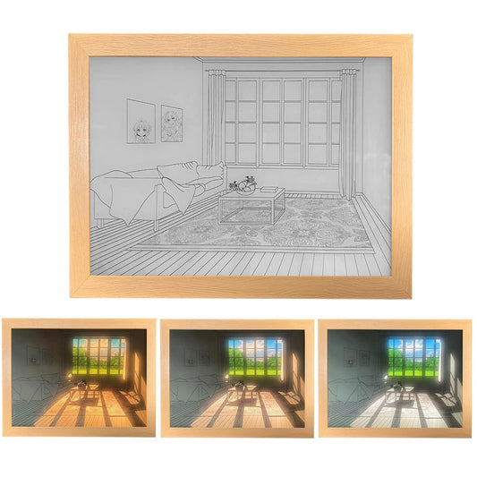 3d Light scenery framed (Random design) 16*22