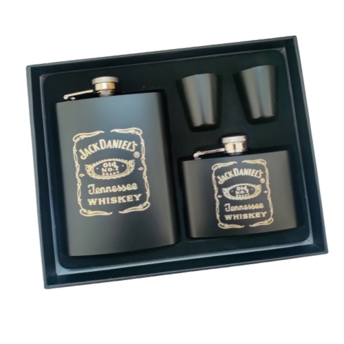 Double Flask JD  set with 2 Glass