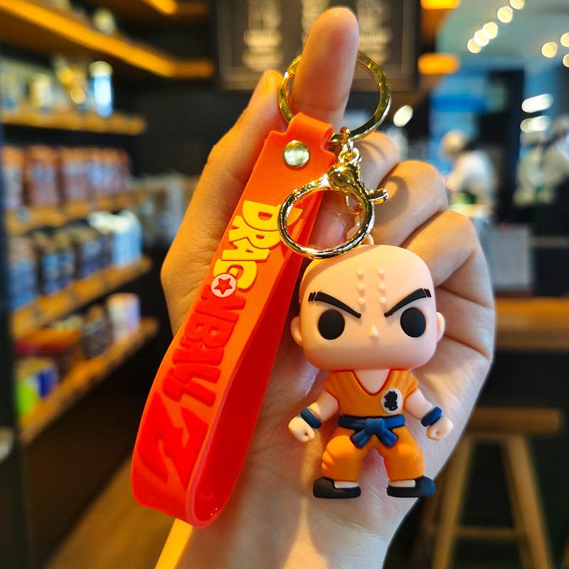 Dbz krillin orange rubber keychain