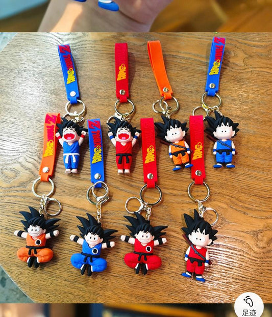 Mix Goku faces rubber keychain
