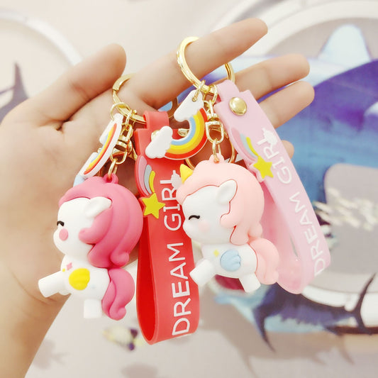 Cute Unicorn rubber keychain
