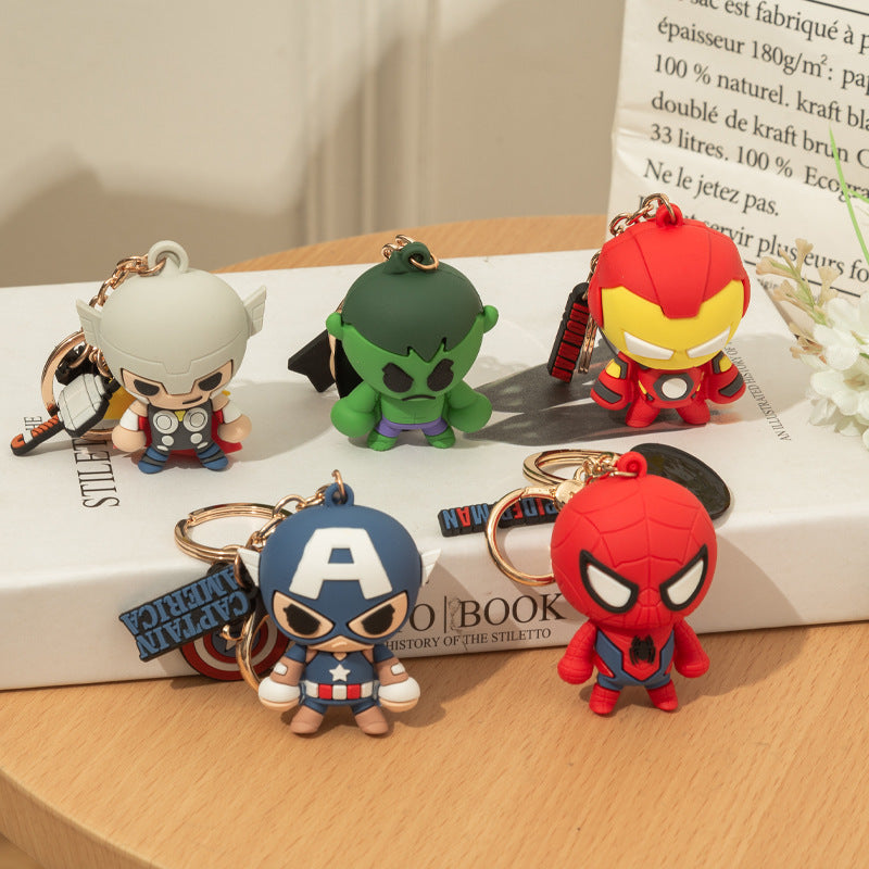 super hero mix rubber keychain