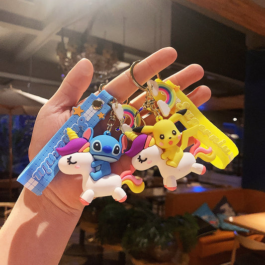 Unicorn toy on top keychains
