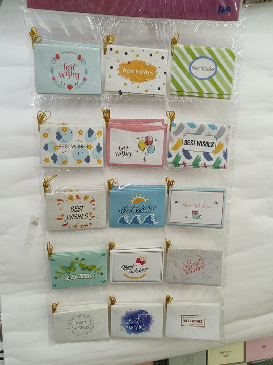 120 pc New Best Wishes Card Tags in hanger ( 3 rs per pc)