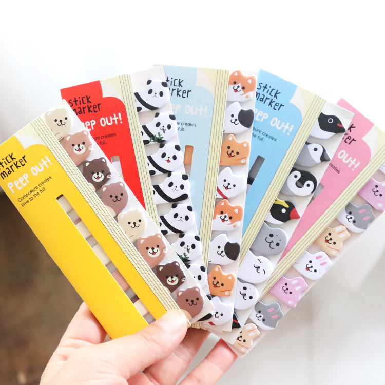 Set of 6 Random Cute Animals Sticky Notes