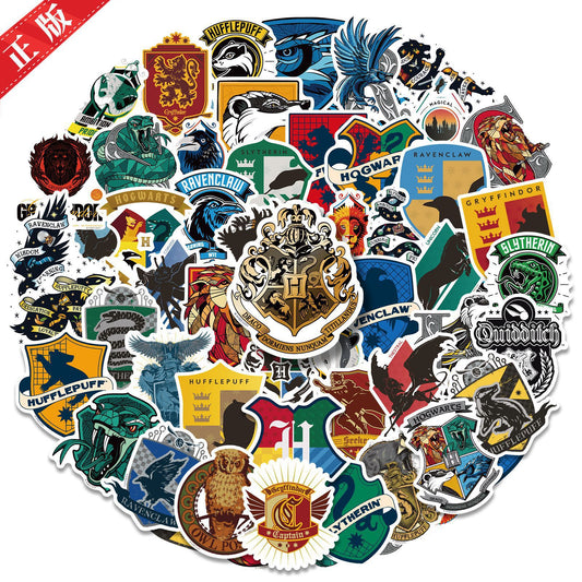 50 shield badges Harry Potter creative Hogwarts School of Witchcraft and Wizardry badge play stickers