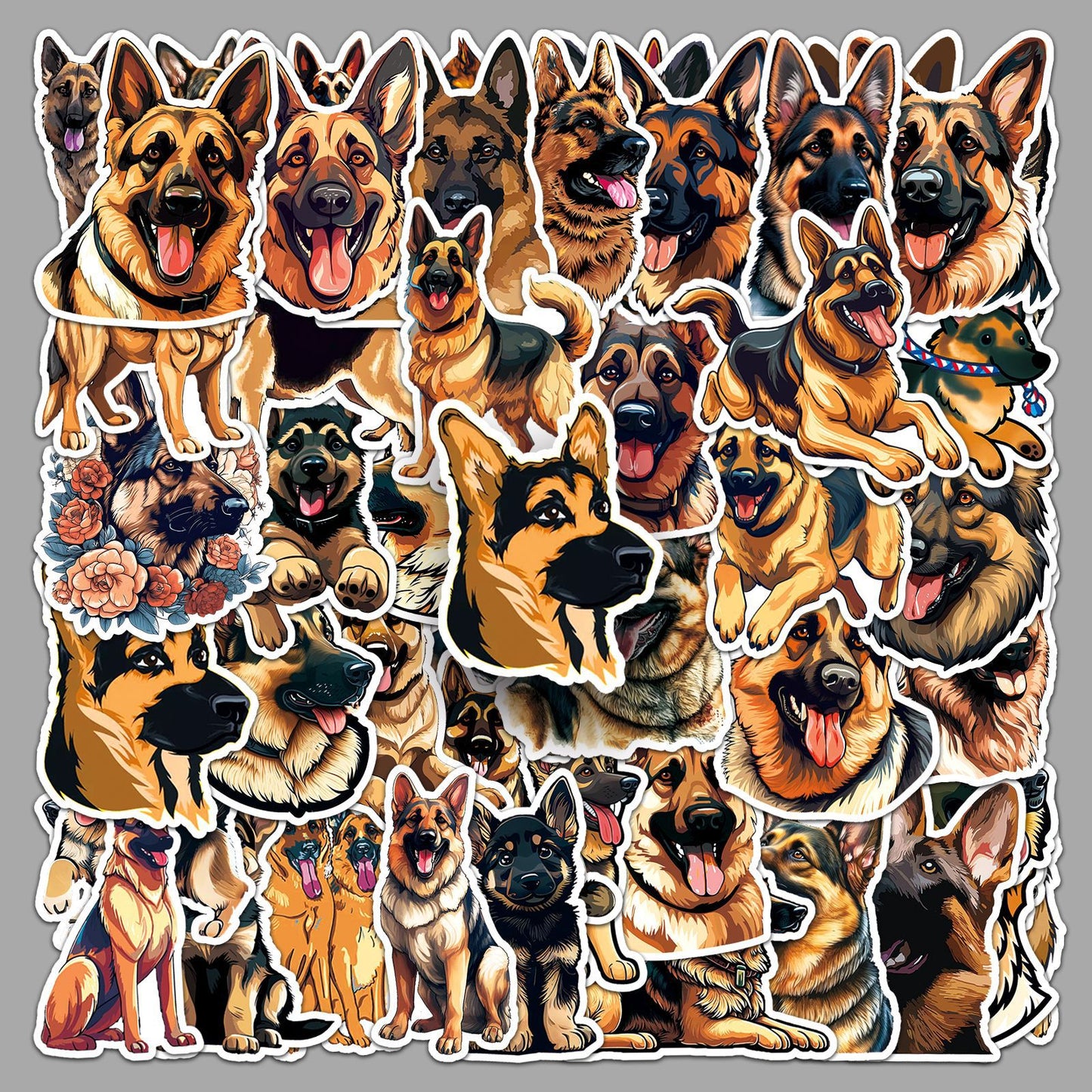 german shepard Stickers set of 50