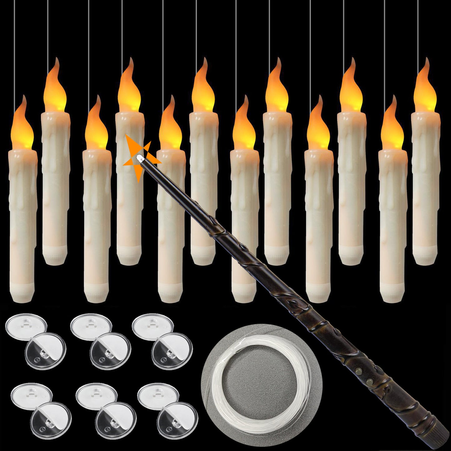 Hari Putter HP Hanging 12 candles with wand remote (magic boy)