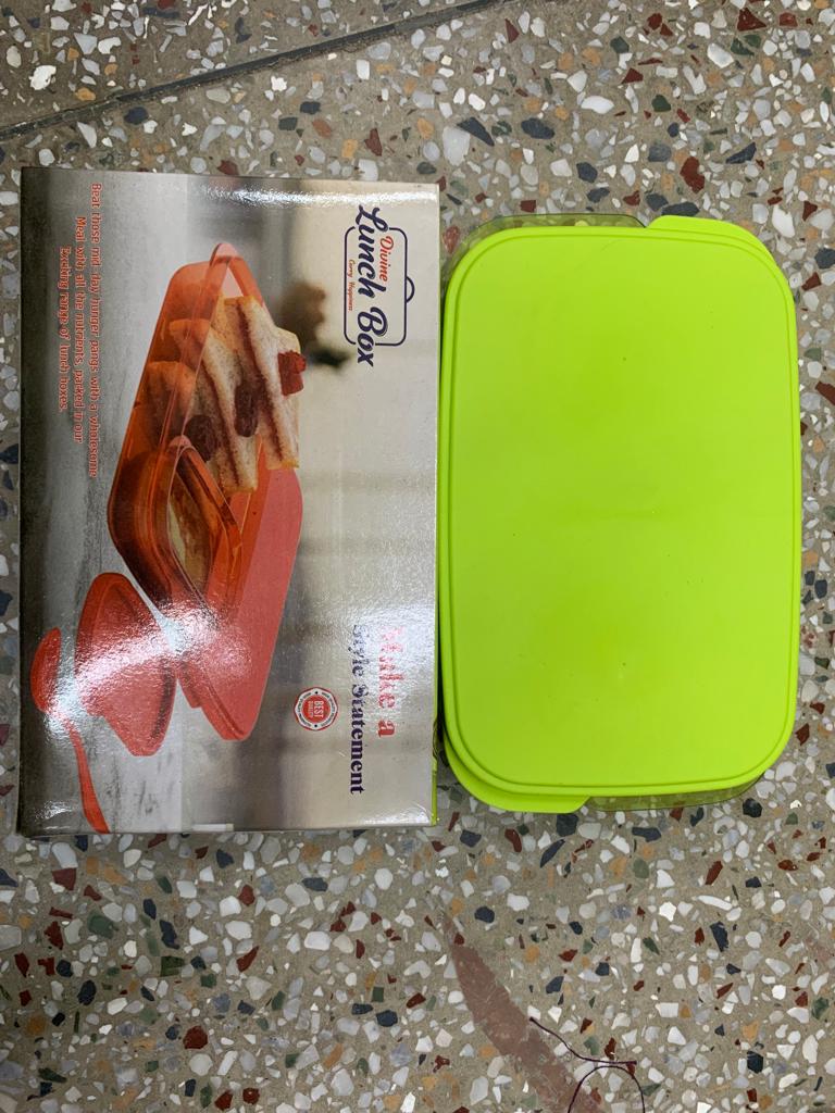 Plastic slim lunch box Pack of 6