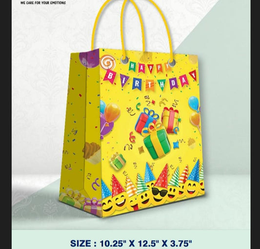 H.b Yellow Medium size Paper gift bag ( Pack of 12 )