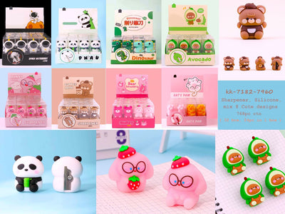 Mix design Pencil topper + Sharpener Pack of 3 ( net price 40 )