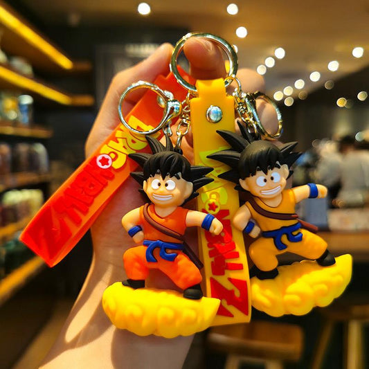 Goku on cloud rubber keychain