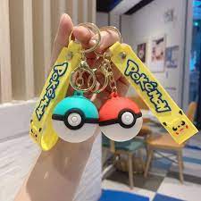 Pokemon ball rubber keychain