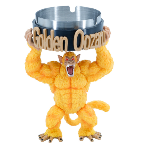 Anime Dragon Ball Z Gold Gorilla Ashtray PVC Action Figure Collectible Gift