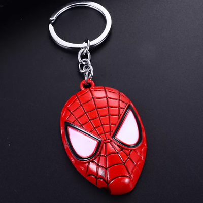 Spiderman Face  rotating Keychain